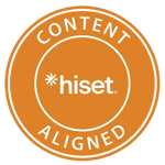 The official HiSET Content Aligned badge The official HiSET Content Aligned badge